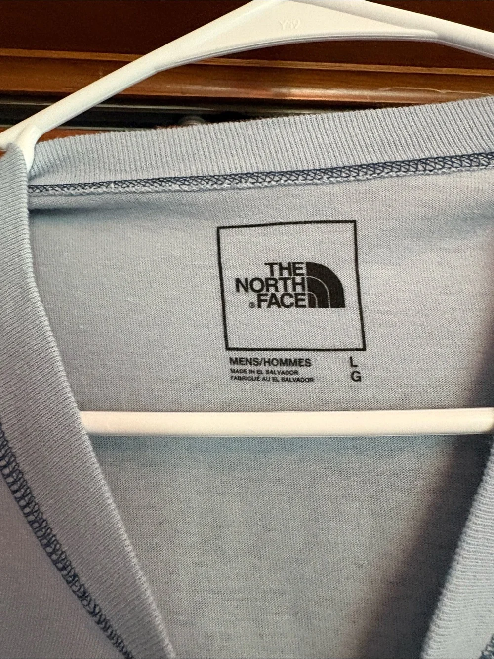 The North Face Light Blue Tee with Navy Logo